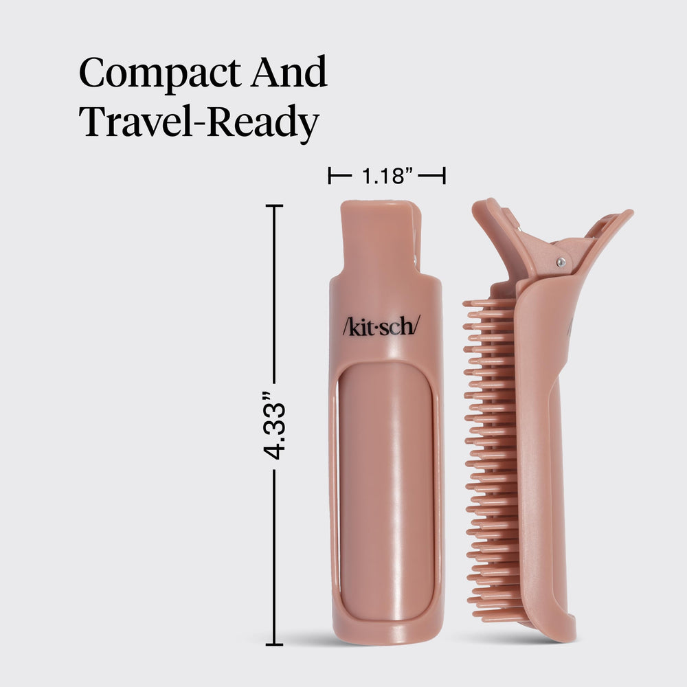 Kitsch clip beside a coin to show compact travel-friendly size