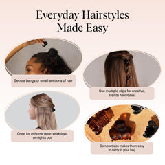 Kitsch clip styled in curly hair offering gentle hold and minimal frizz