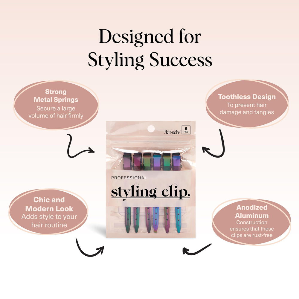 Kitsch clips securing hair during blowout showing efficient sectioning