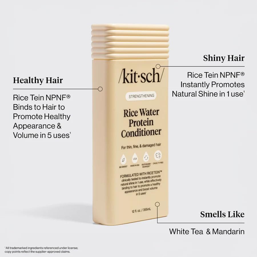 Kitsch label close-up listing rice protein and clean ingredient benefits