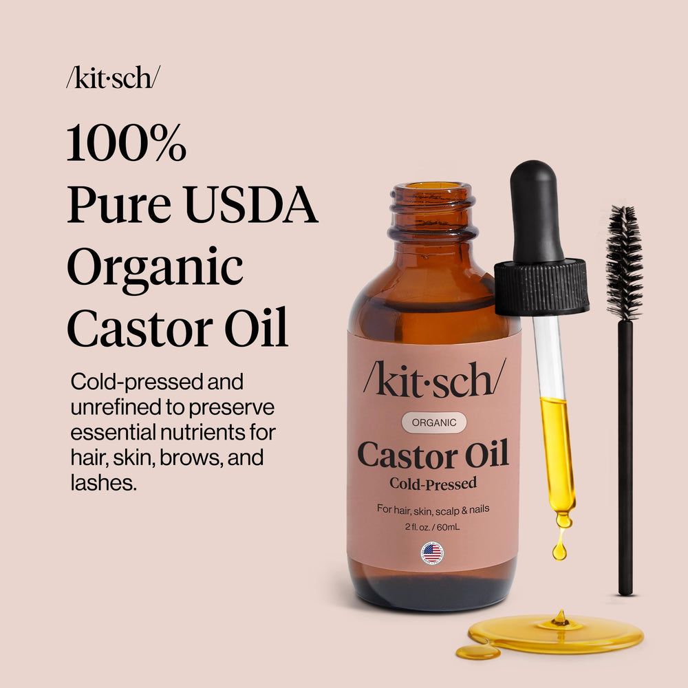 Kitsch close-up oil pour highlighting rich texture and moisturizing benefit
