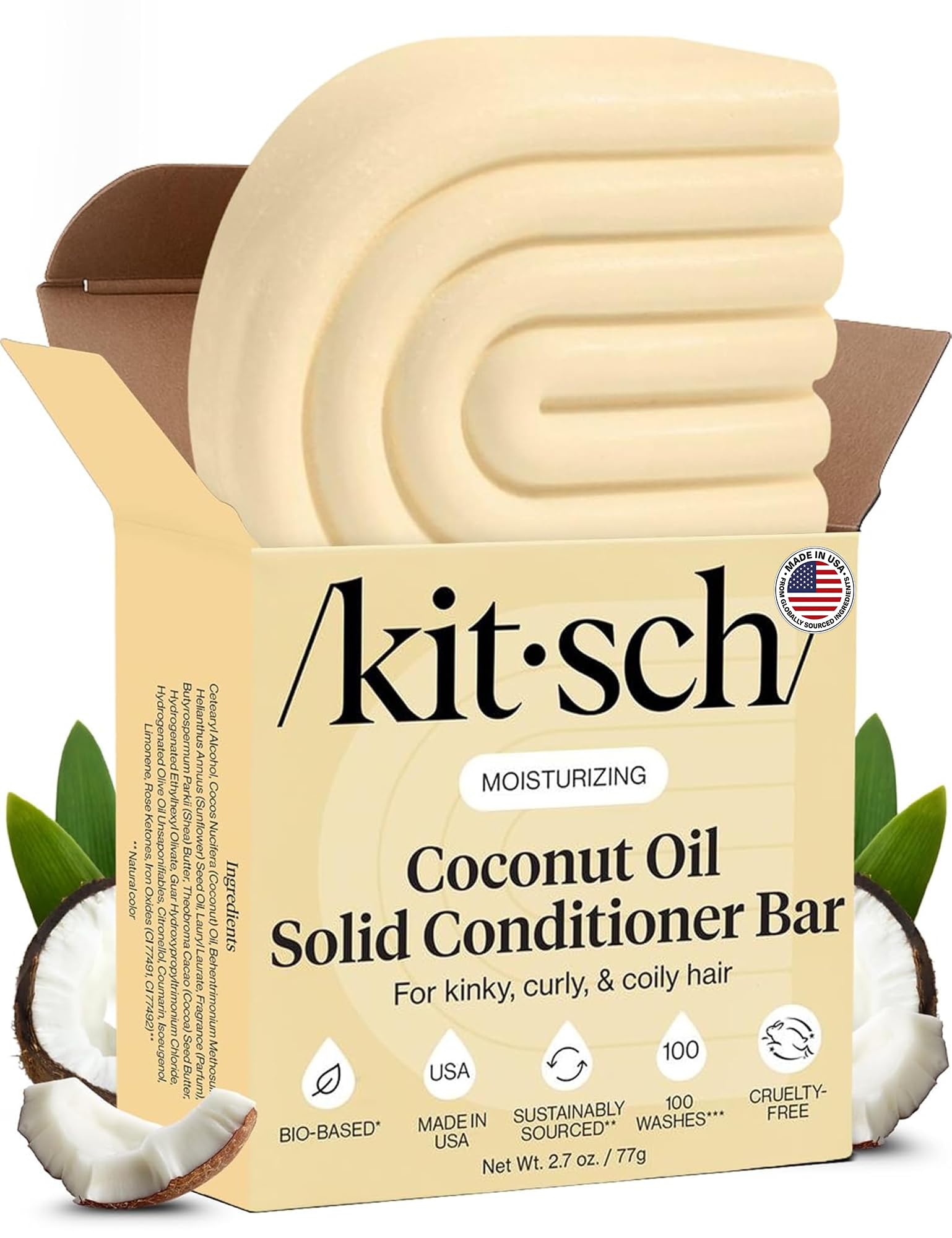 Kitsch conditioner bar front packaging showing product and sustainable benefit