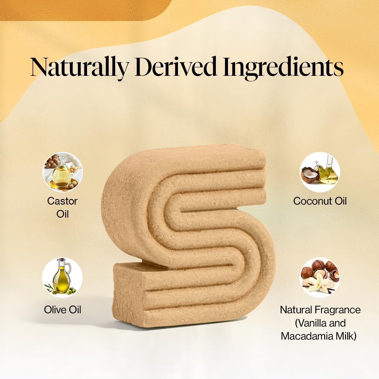 Kitsch shampoo bar held in hand to show compact size and travel convenience
