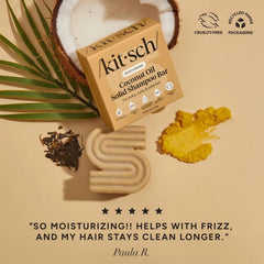 Kitsch shampoo bar placed in a travel tin illustrating TSA-friendly portability