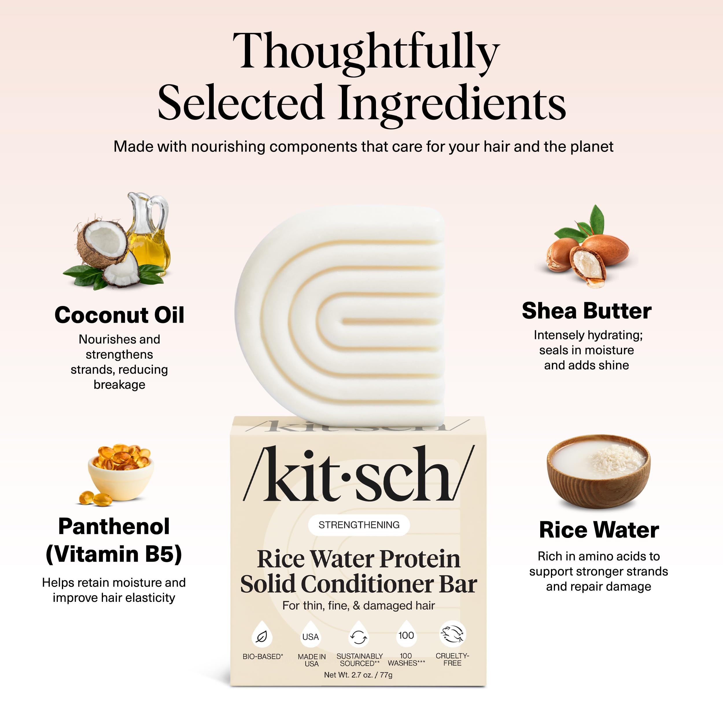 Kitsch conditioner bar inside a travel tin for compact, plastic-free packing benefit