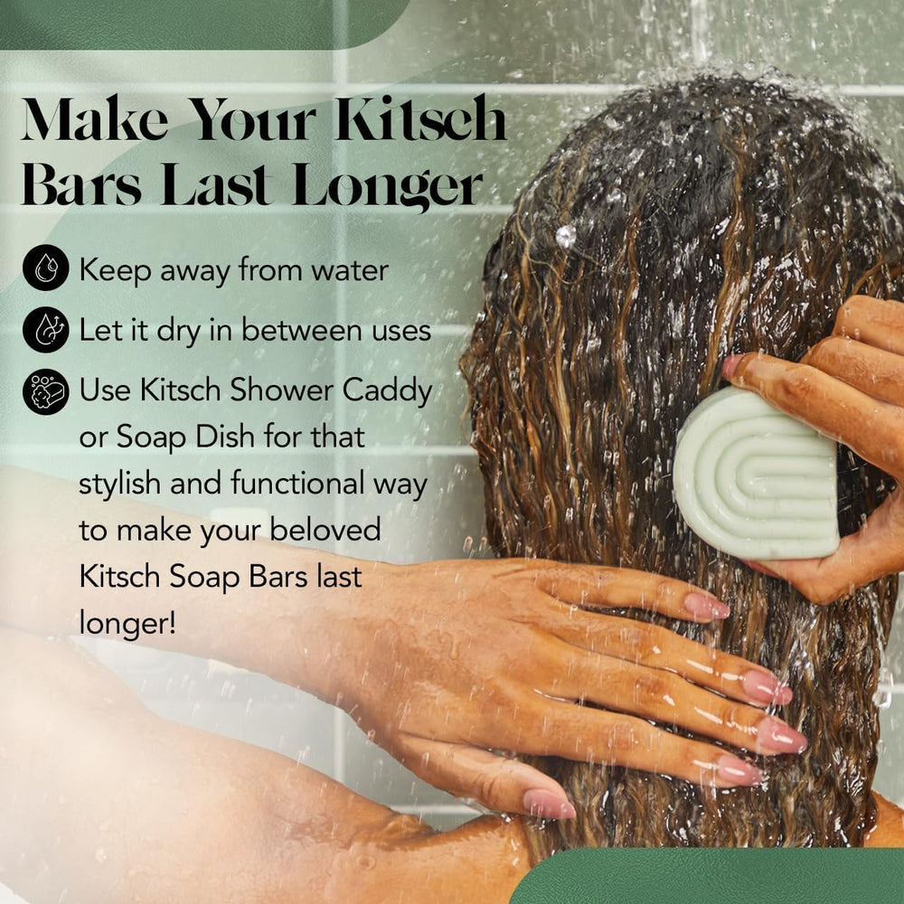 Kitsch conditioner bar beside recycled packaging showing zero-waste benefit