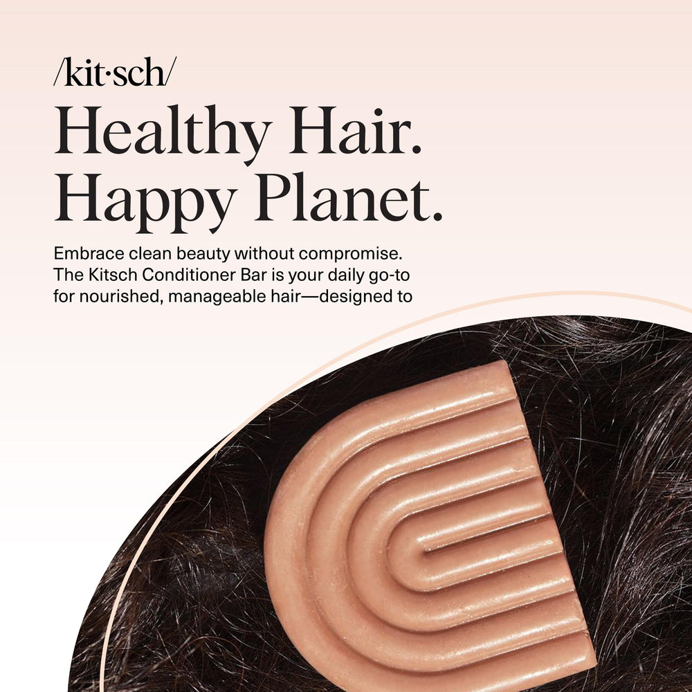 Kitsch conditioner bar on bathroom shelf showing eco-friendly everyday use