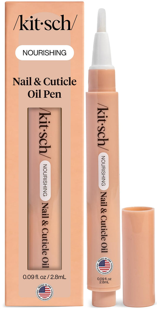 Kitsch front packaging of cuticle oil pen showing compact travel-ready design