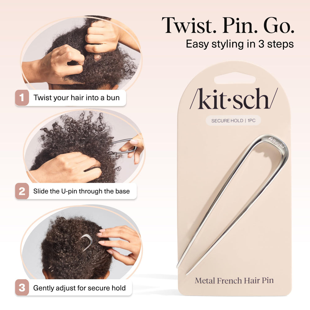 Kitsch hair pin detail focusing on anti-rust finish for long-lasting durability