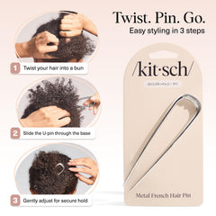 Kitsch hair pin detail focusing on anti-rust finish for long-lasting durability