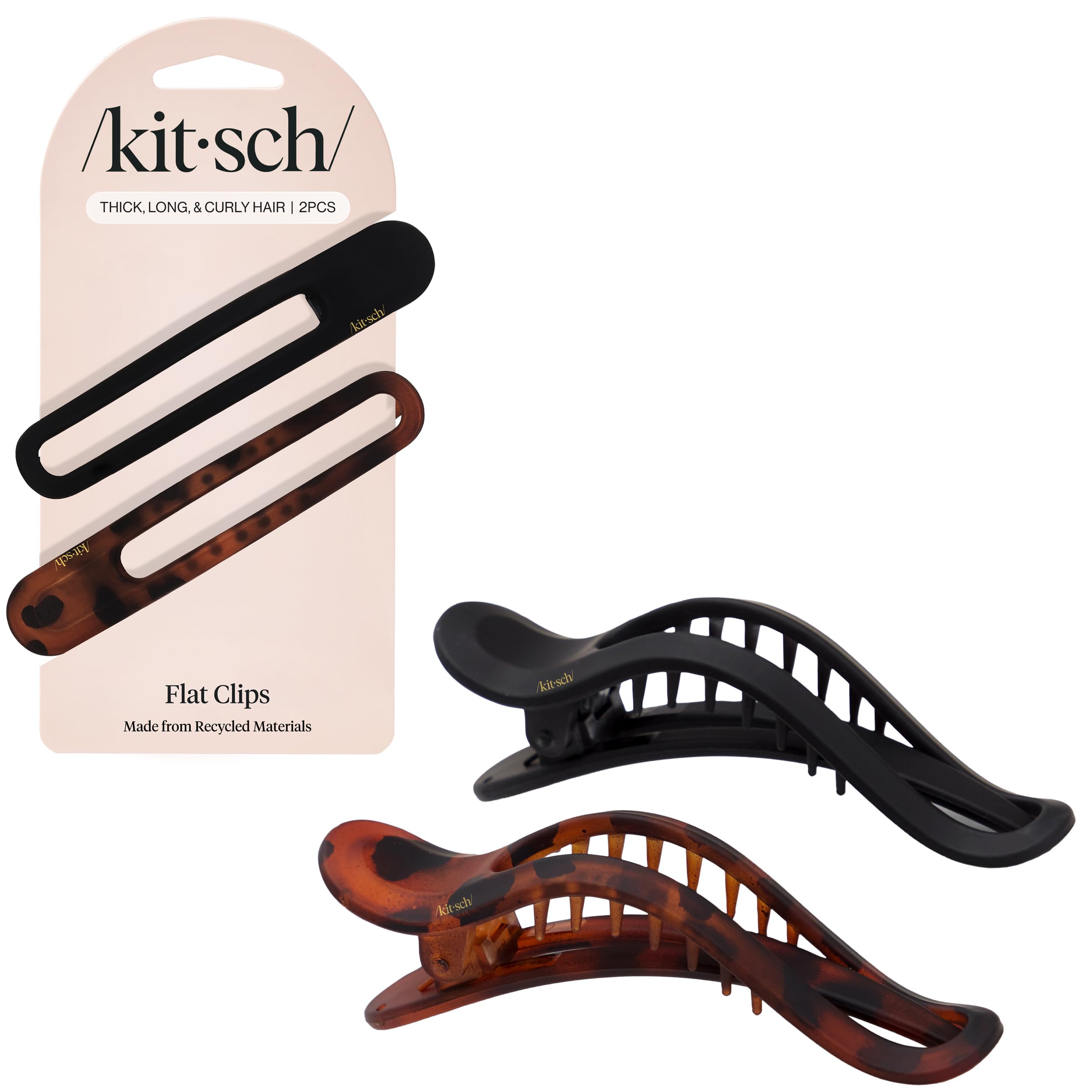 Kitsch flat clip front packaging showing compact two-pack and style benefit