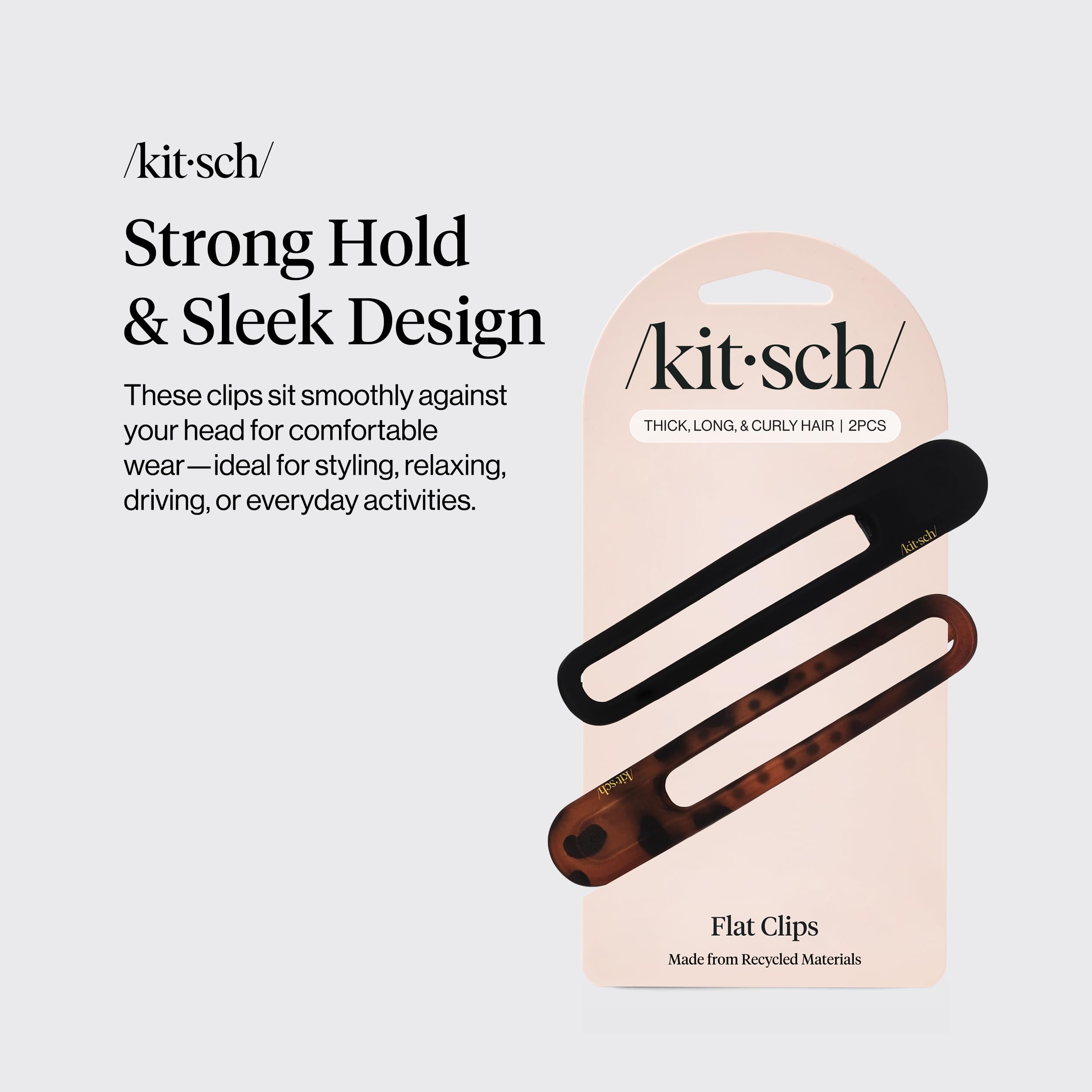 Kitsch clip side profile highlighting curved shape for comfortable fit
