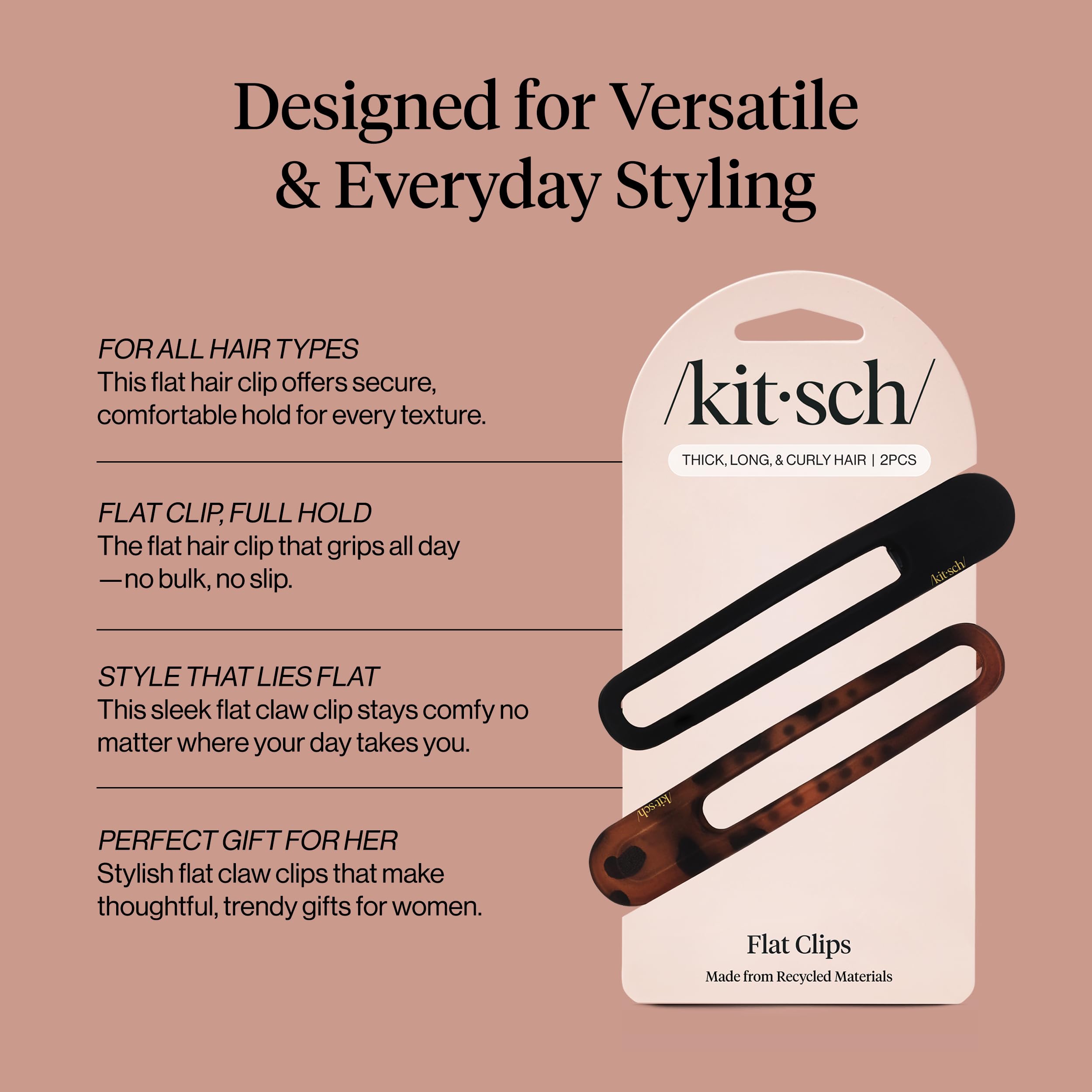 Kitsch clip teeth close-up showing secure grip for all hair types