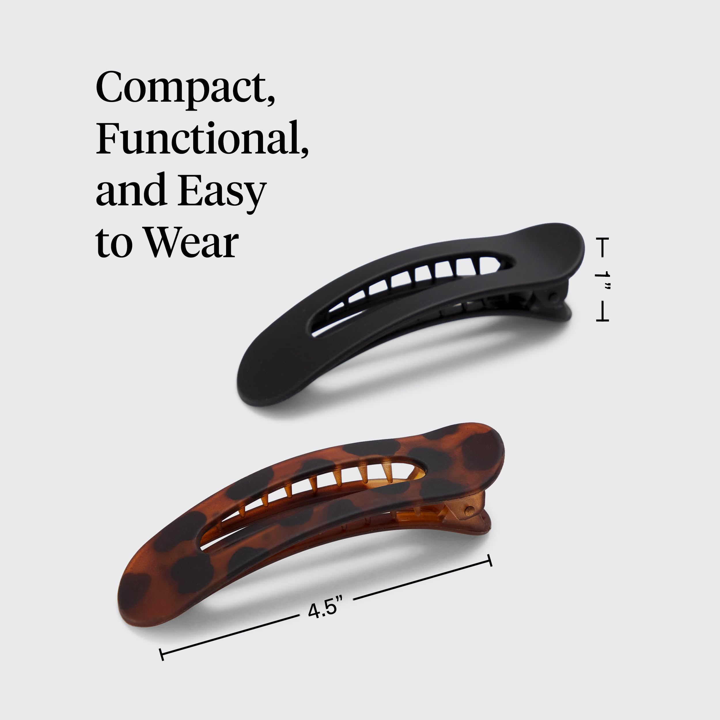 Kitsch black clip securing long hair for secure all-day hold