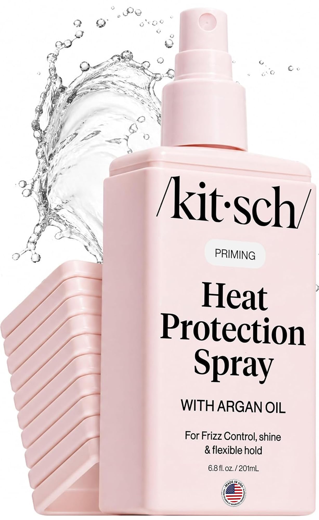 Kitsch bottle front view showing label and size for easy identification and benefit