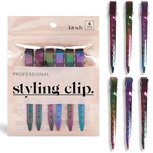 Kitsch iridescent clip pack front view showing professional set and style