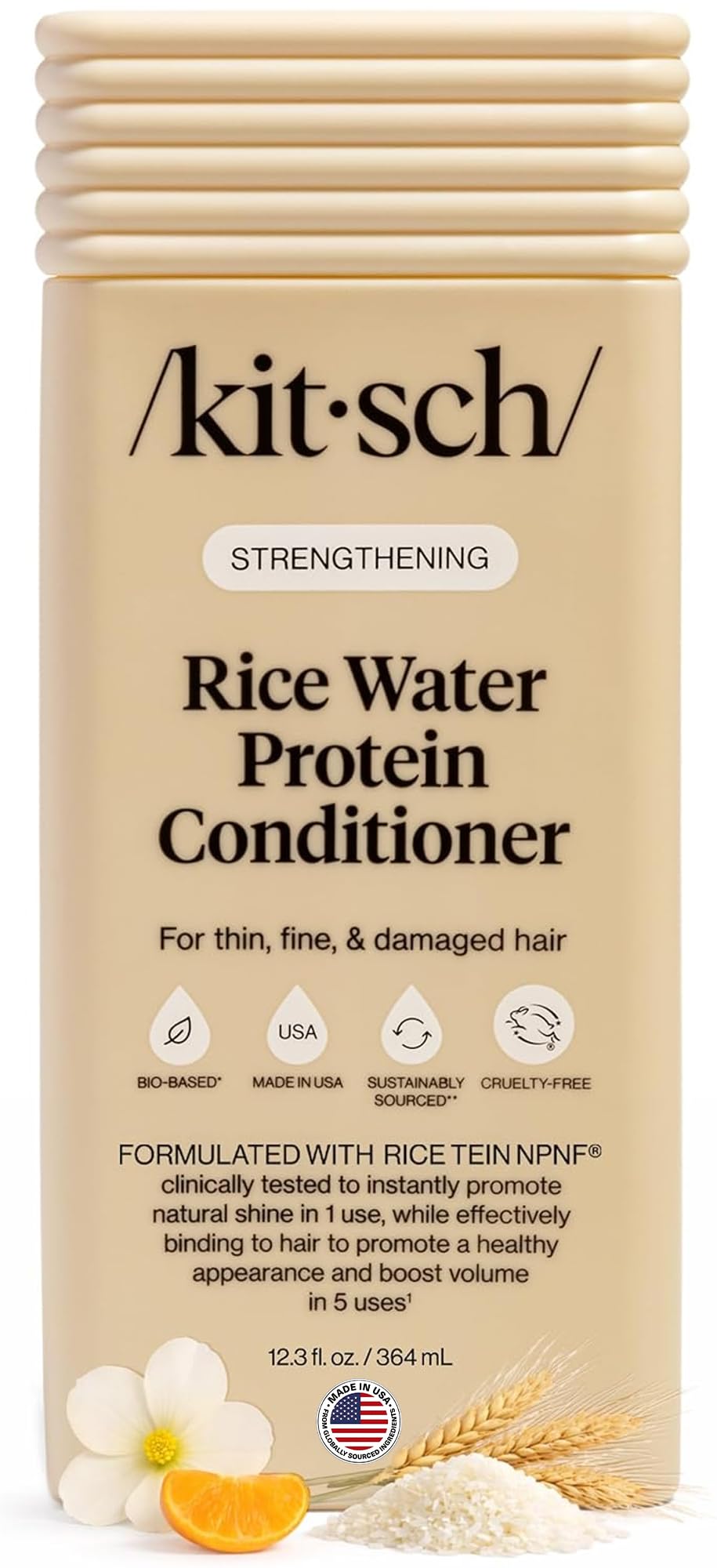 Kitsch front packaging showing rice water conditioner and volume benefit