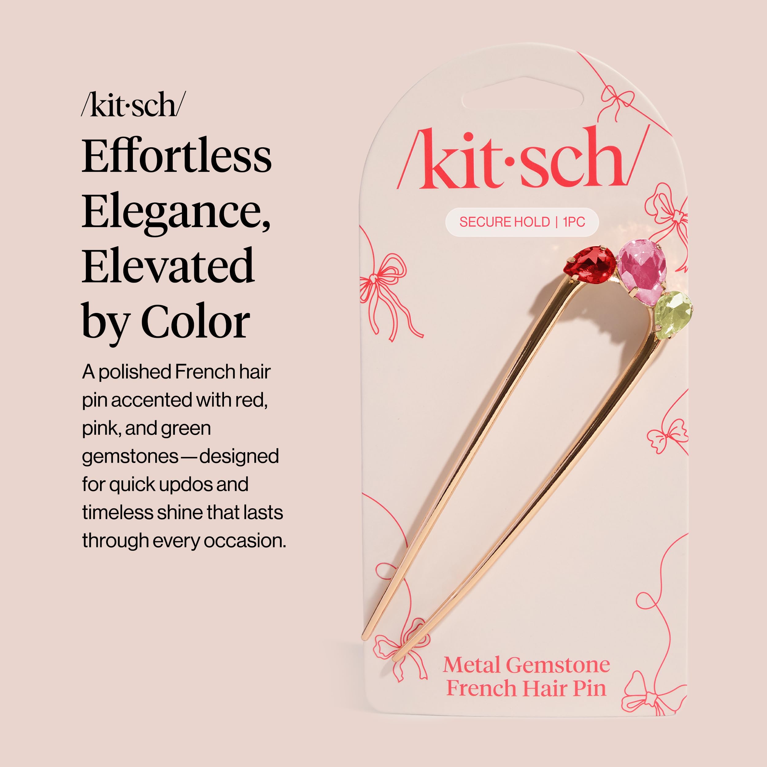 Kitsch gemstone close-up highlighting red pink green accents for polished looks
