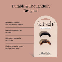 Kitsch cuff slipped over a ponytail showing quick styling and refined finish