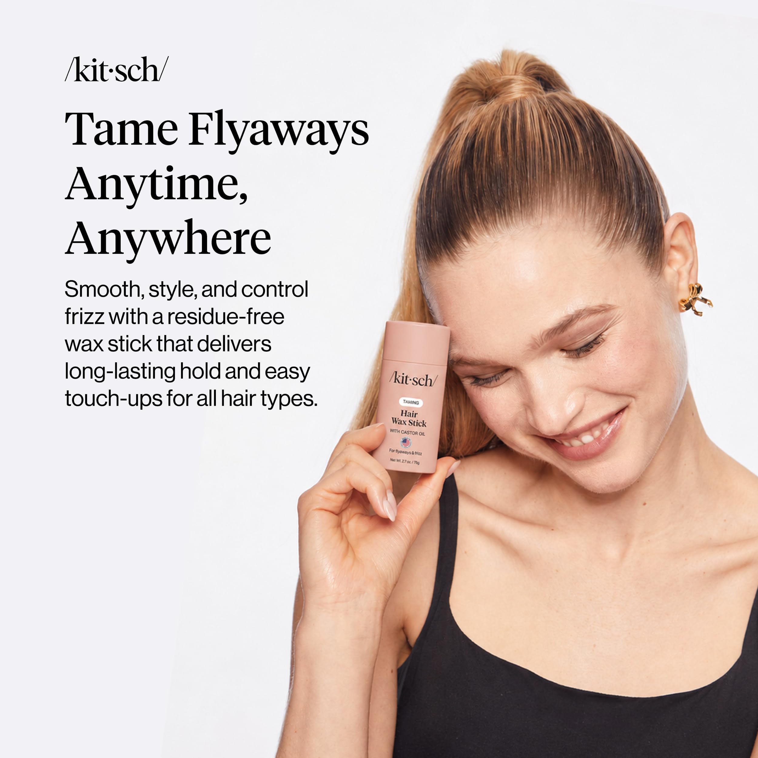 Kitsch wax stick open revealing solid product, easy targeted application