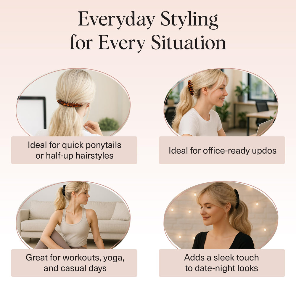 Kitsch half-up retro 80s look demonstrating versatile styling options