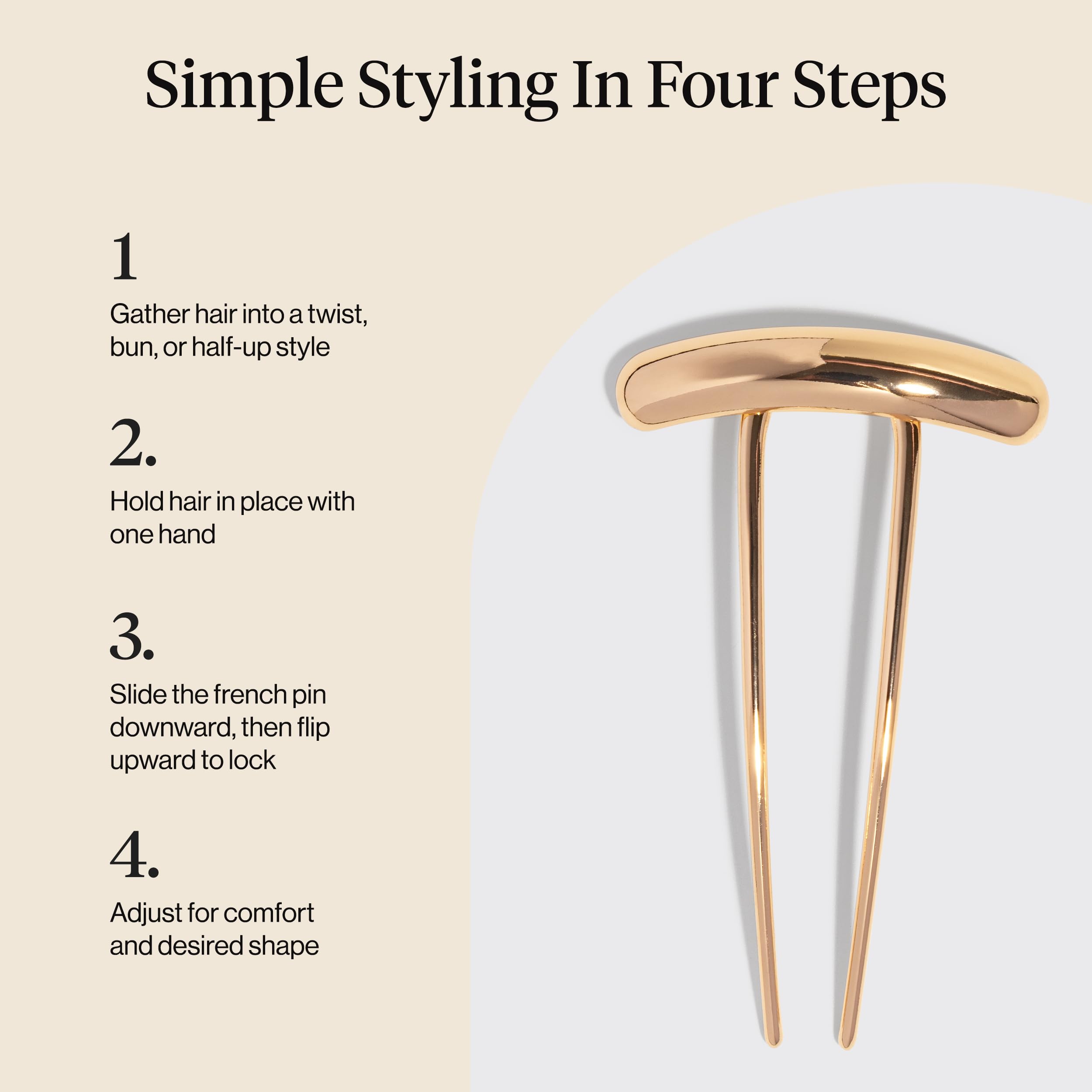 Kitsch half-up style on model showing how the pin elevates casual looks