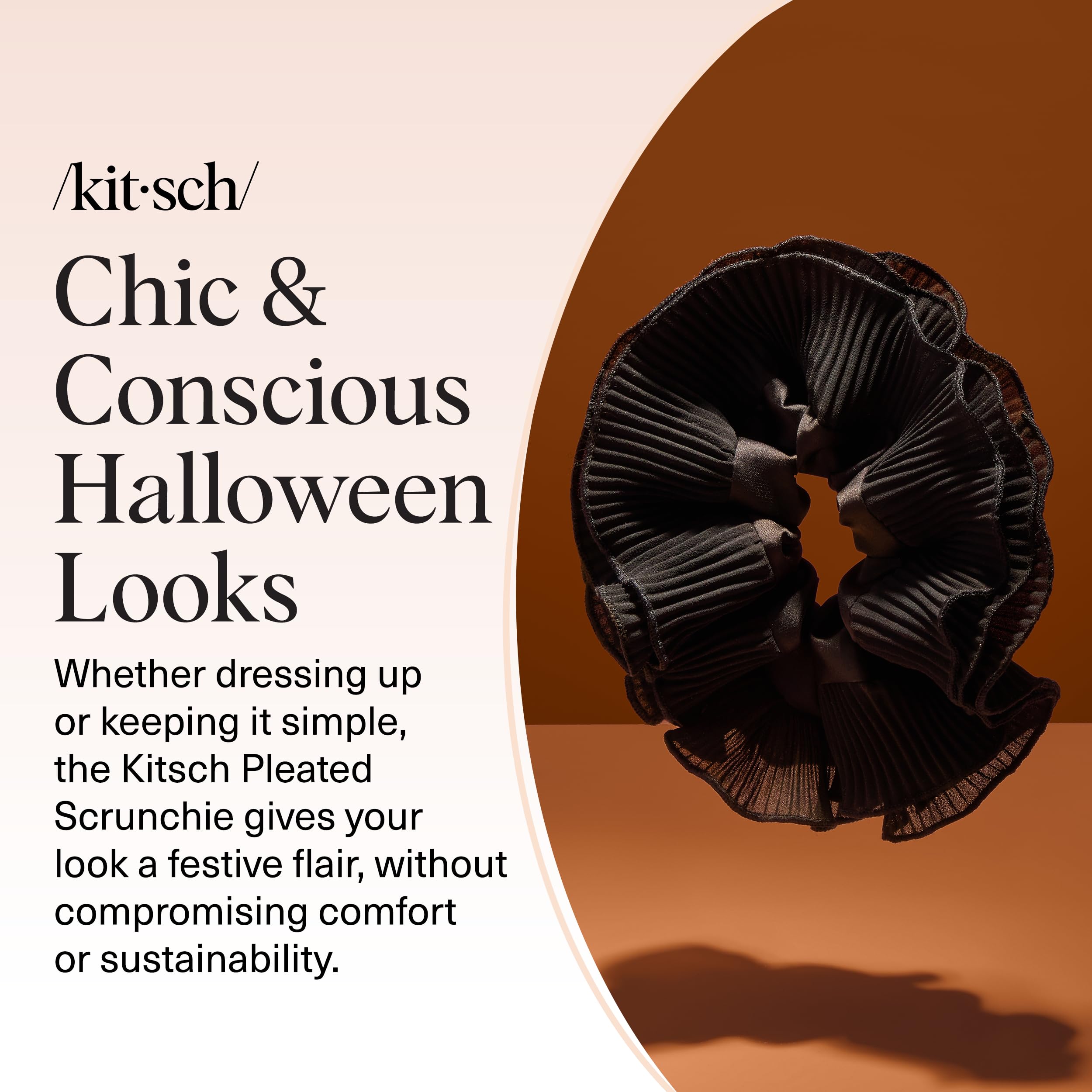 Kitsch scrunchie in Halloween outfit styled look delivering dramatic seasonal flair