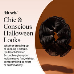 Kitsch scrunchie in Halloween outfit styled look delivering dramatic seasonal flair