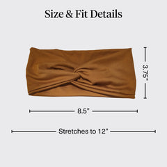Kitsch headbands stretched to show flexible fit and reliable hold