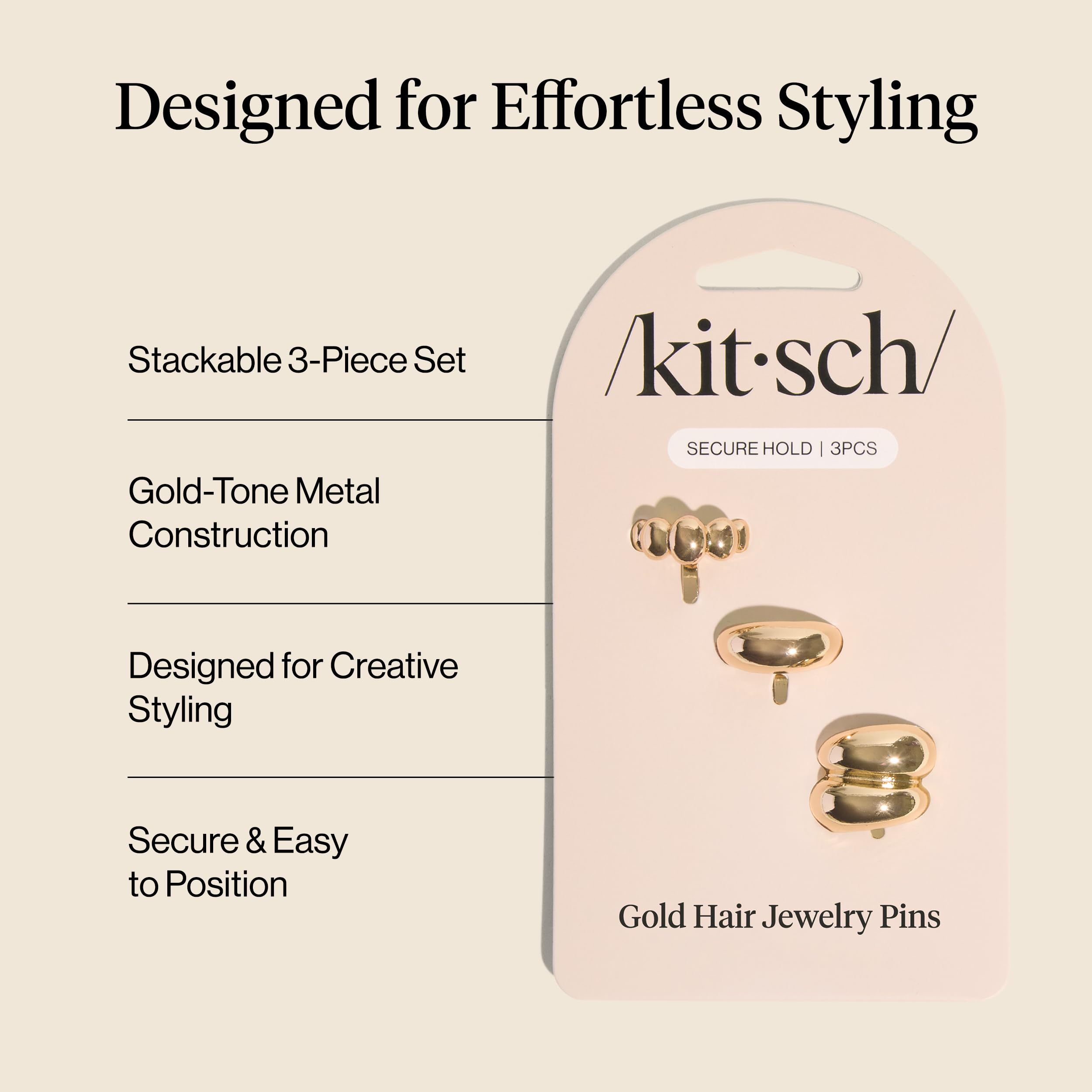 Kitsch pin inserted in a braid adding secure hold and decorative sparkle