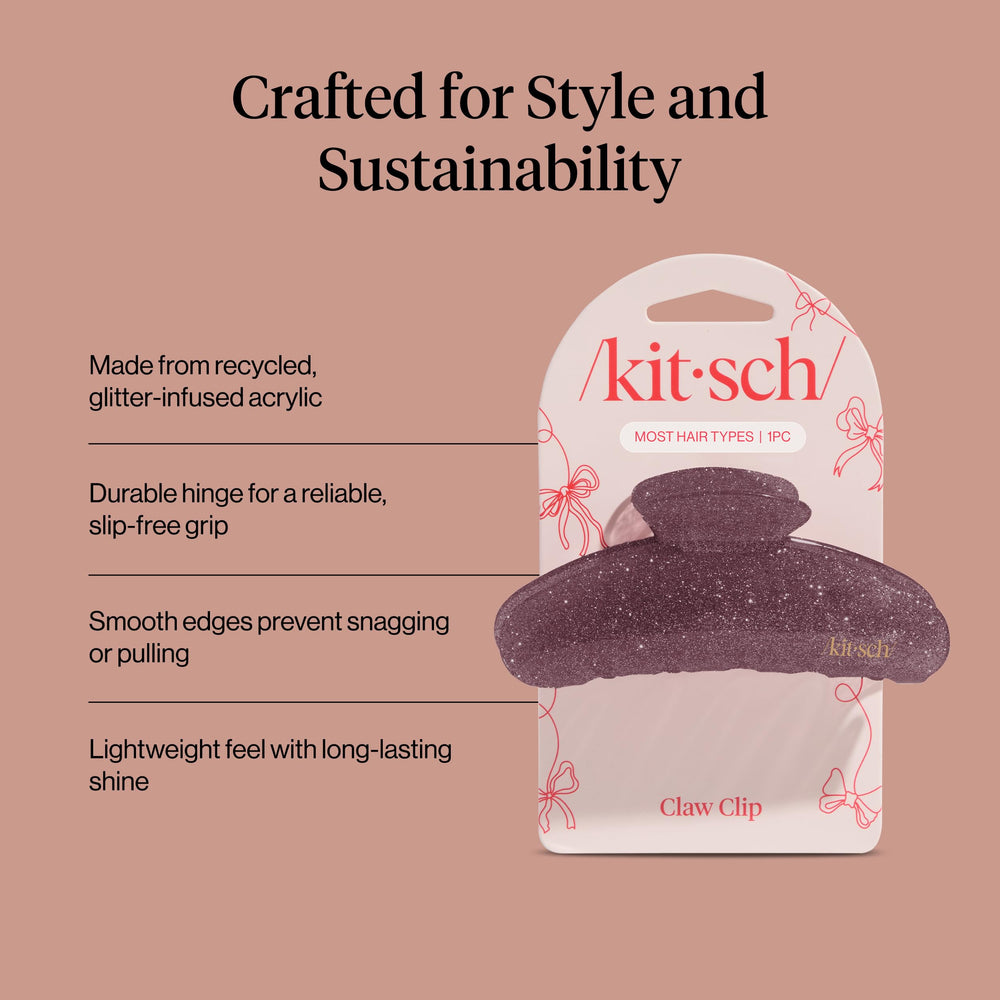 Kitsch clip worn in a half-up hairstyle providing quick styling benefit