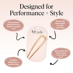 Kitsch hair pin in hair twist demonstrating secure, comfortable hold