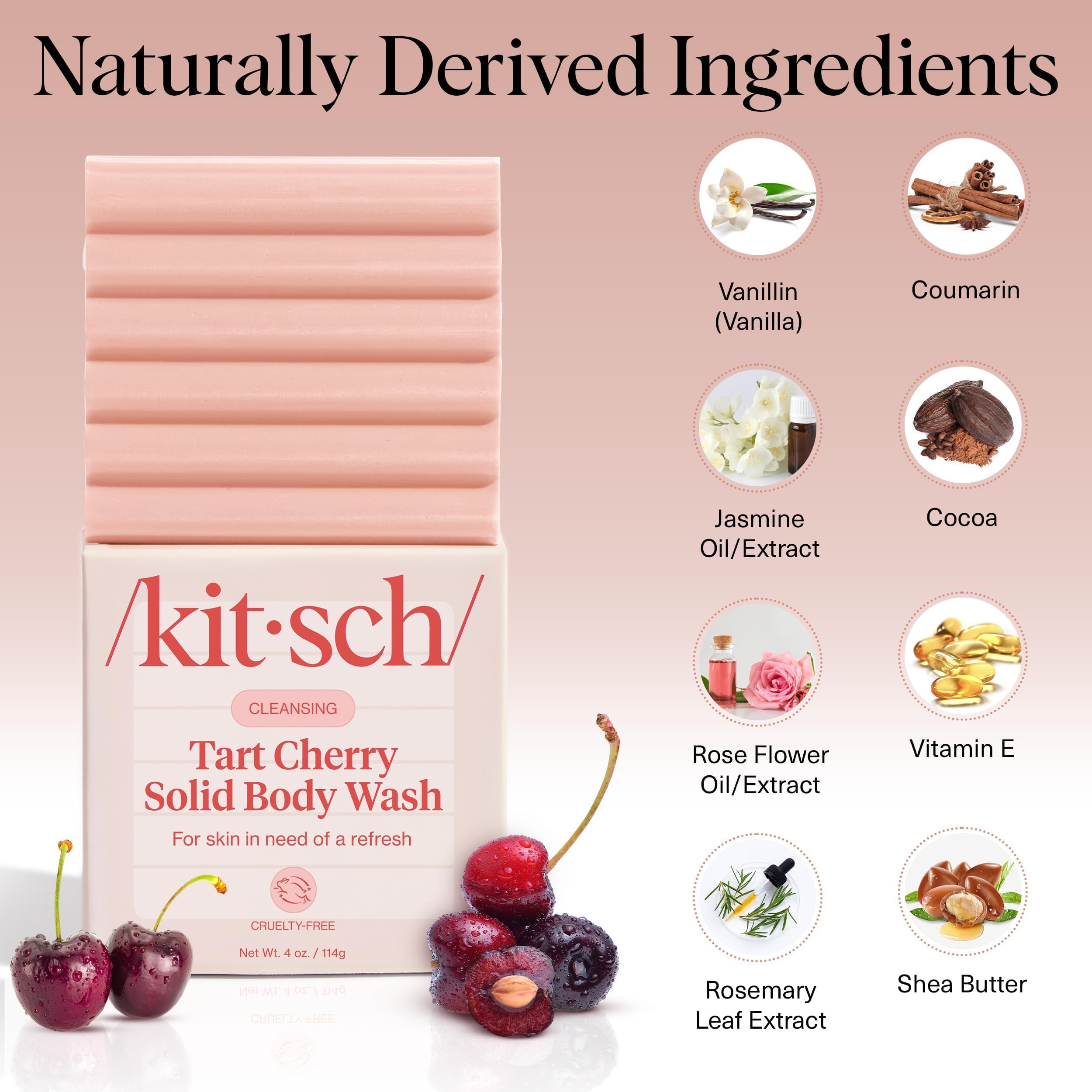 Kitsch ingredient label detail showing clean, vegan formula for peace of mind