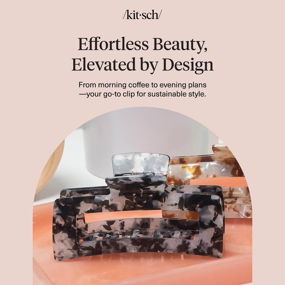 Kitsch jumbo clip in beach setting showing travel-friendly, durable styling benefit
