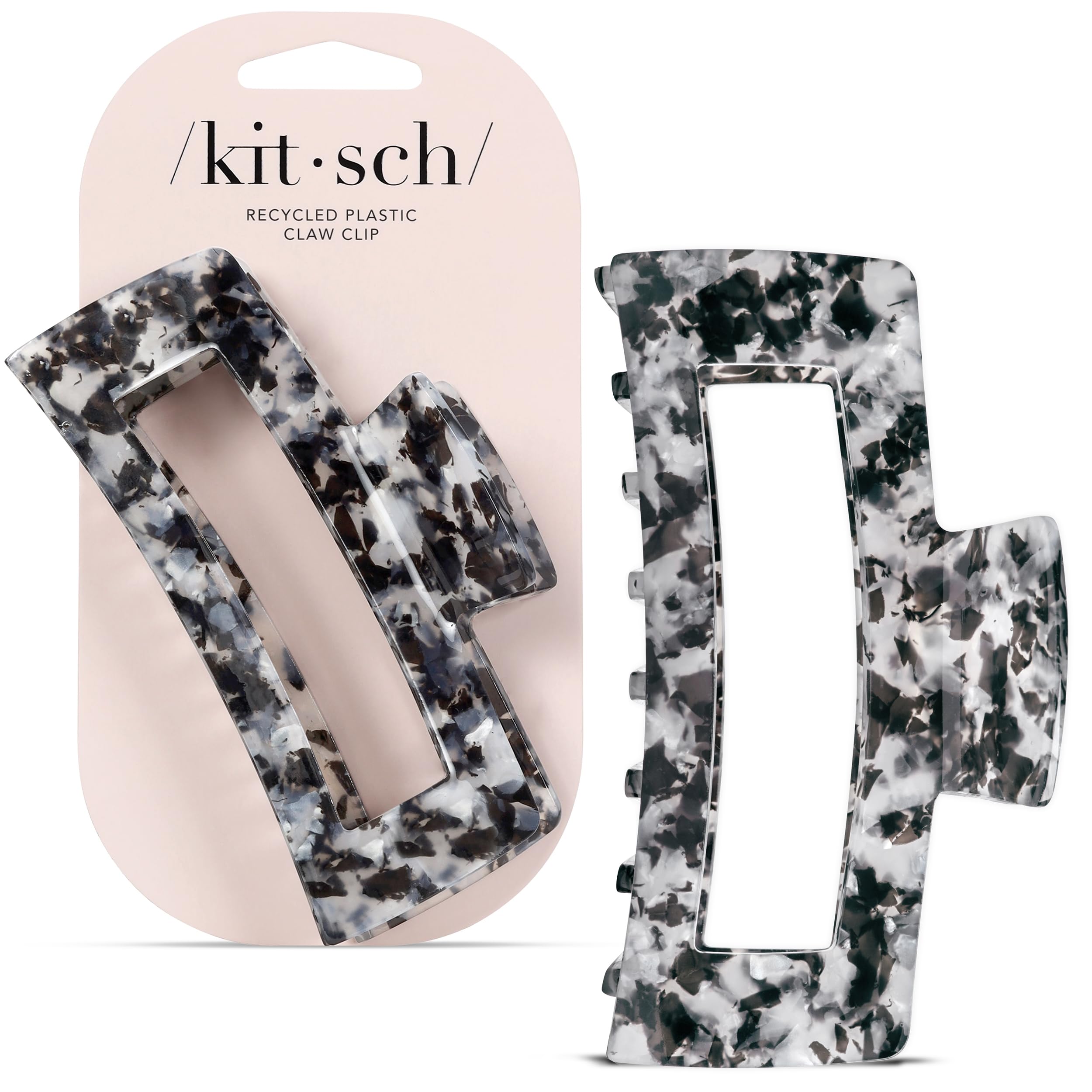 Kitsch jumbo clip front view showing sleek black finish and versatile styling benefit