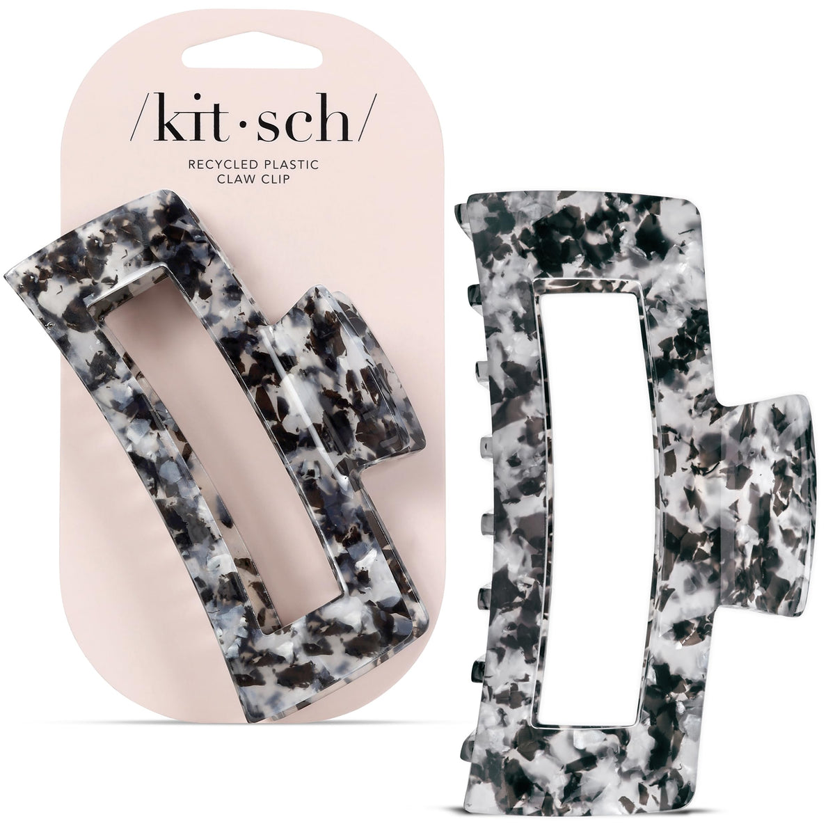 Kitsch jumbo clip front view showing sleek black finish and versatile styling benefit