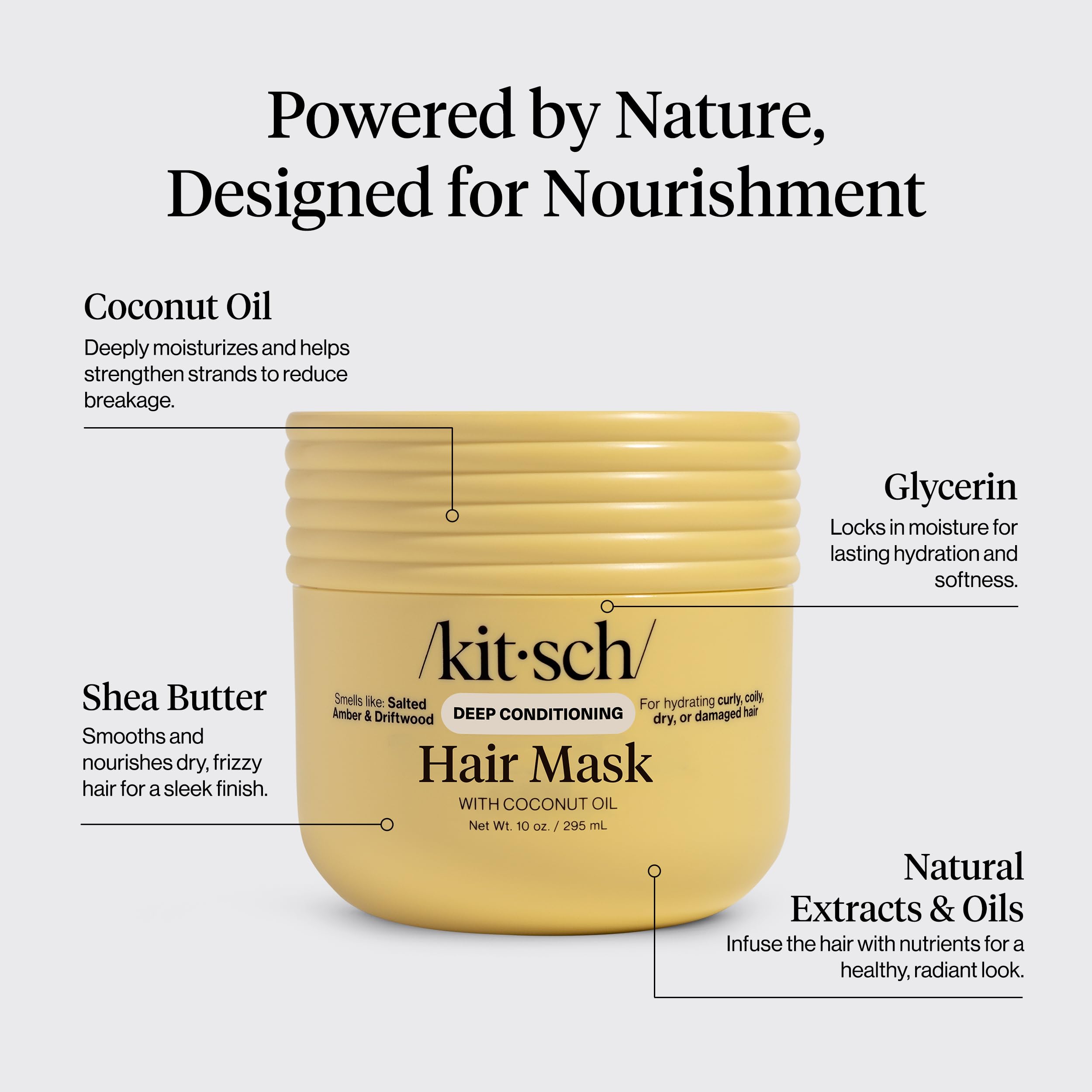 Kitsch label and ingredients panel showcasing formulation transparency and safety