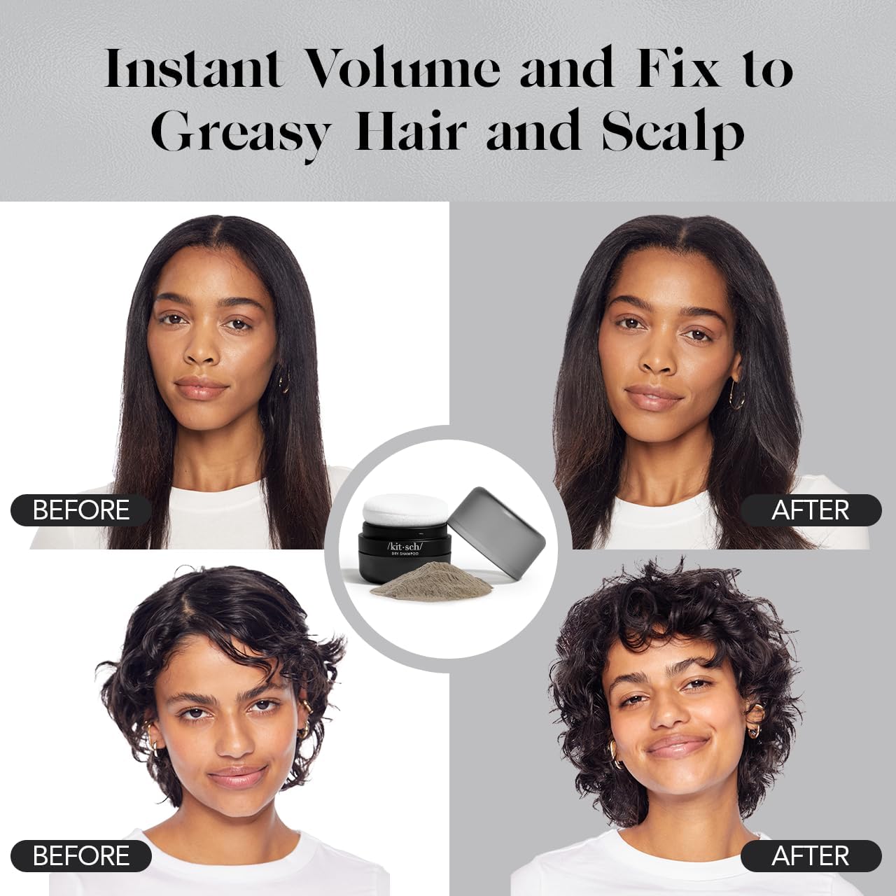 Kitsch label ingredients and features emphasizing unscented, paraben-free benefit
