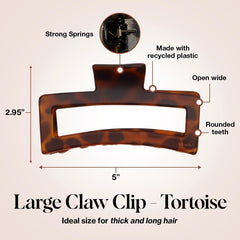 Kitsch large clip close-up of teeth showing secure grip for thick hair
