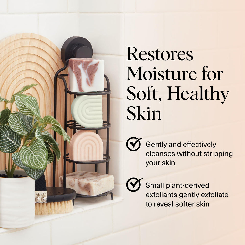Kitsch bar producing creamy lather that cleanses and hydrates skin in the shower