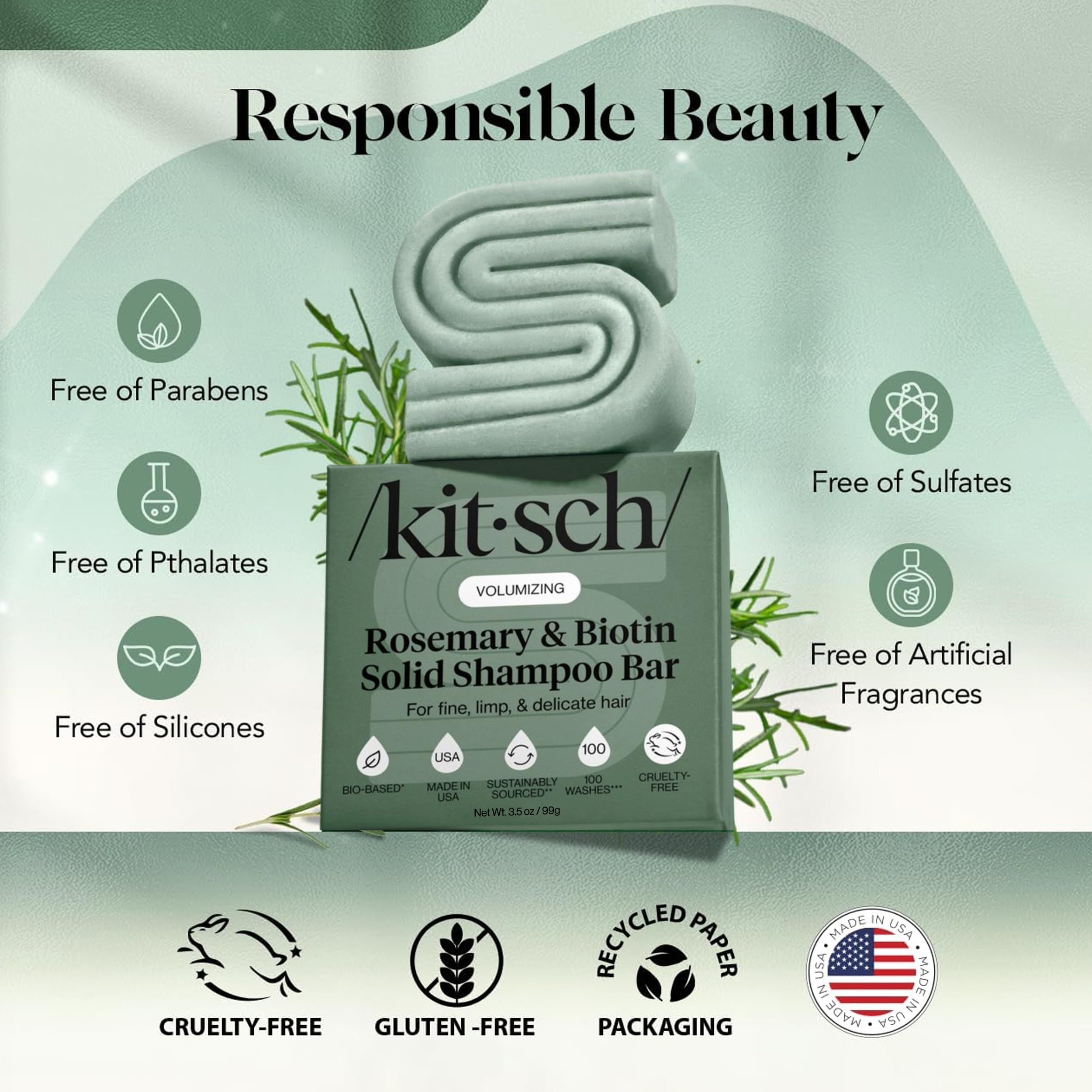 Kitsch bar creating foam in shower, demonstrating effective cleaning and easy rinsing