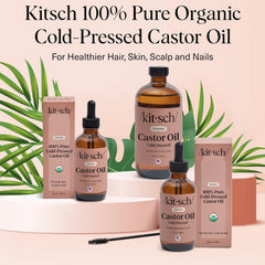 Kitsch bottle on bathroom vanity lifestyle shot promoting routine beauty ritual benefit