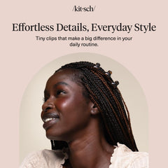 Kitsch clip used in morning routine showing quick styling ease