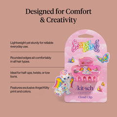 Kitsch Angel Kitty teeth and hinge view showing sturdy hold for everyday styling