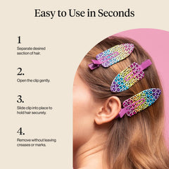 Kitsch Lisa Frank XL used for sectioning during blow-dry showing professional use