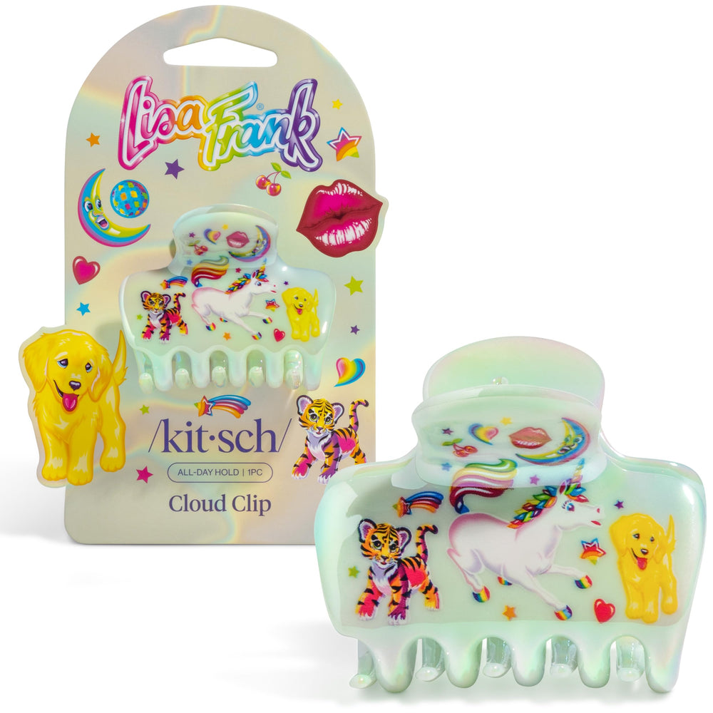 Kitsch Markie front view showing cloud shape and colorful Lisa Frank print, playful accent