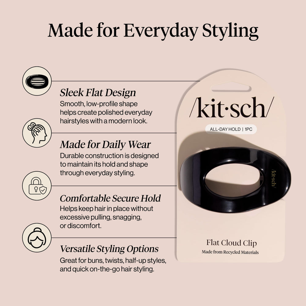Kitsch clip securing a half-up hairstyle demonstrating secure, polished hold