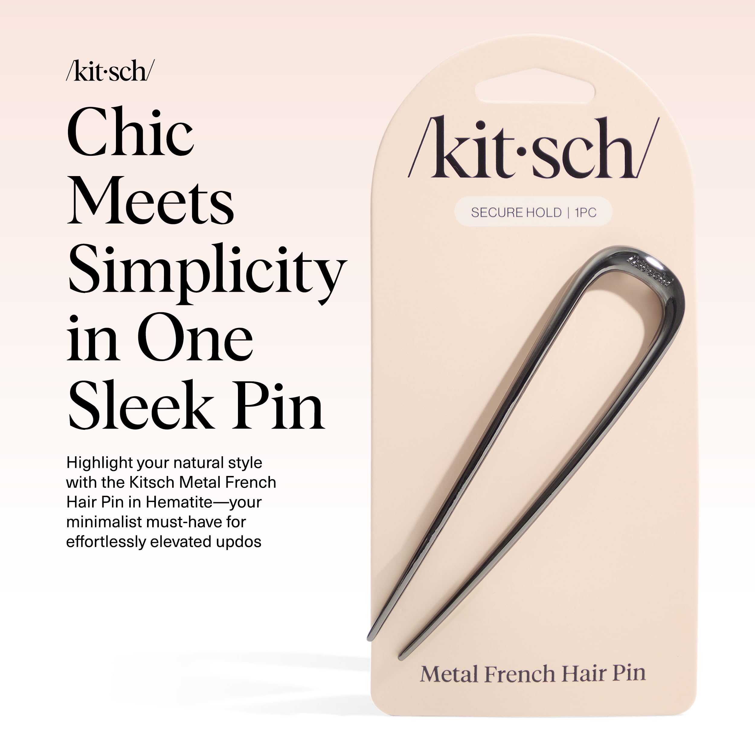 Kitsch metal close-up showing smooth, snag-free finish for gentle hair glide