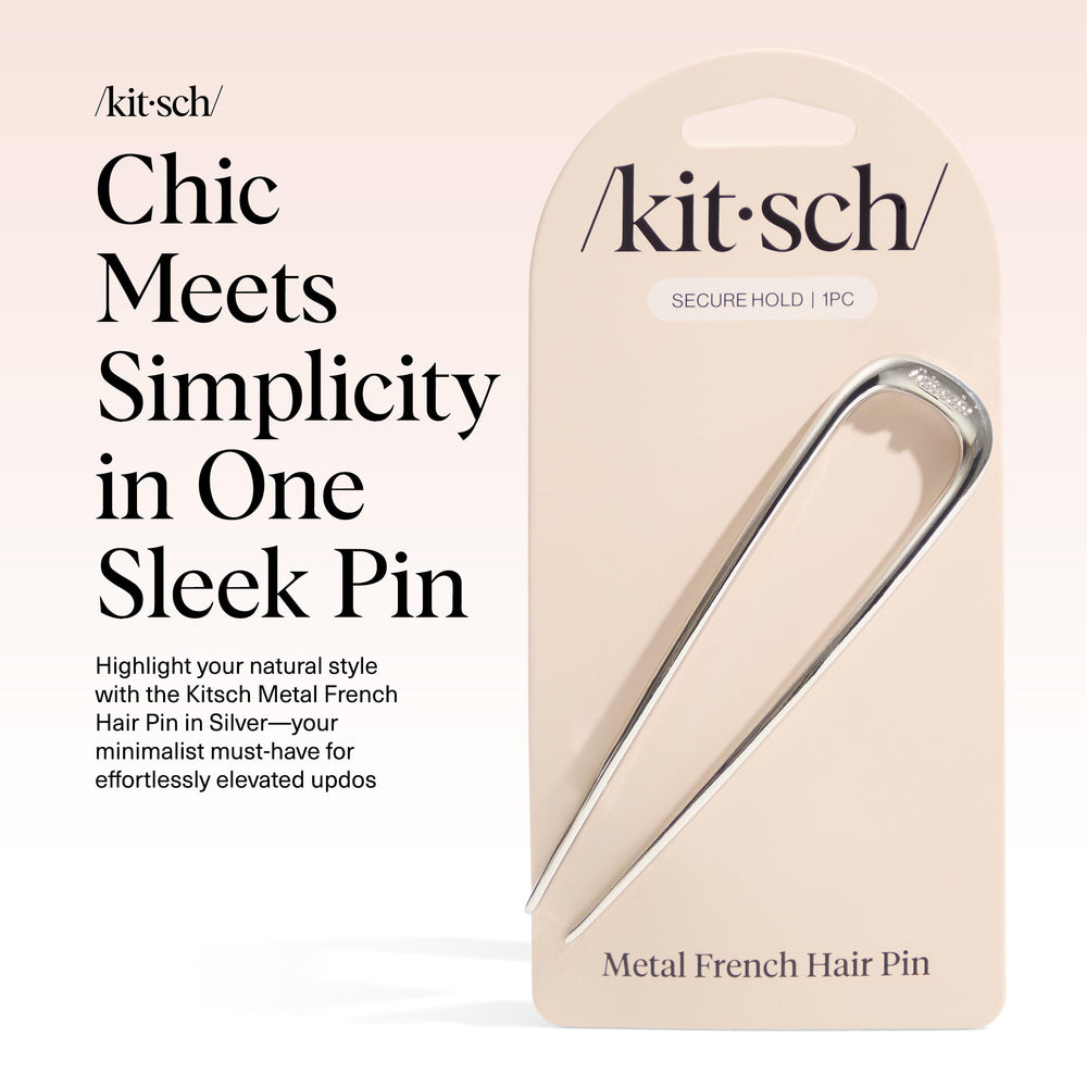 Kitsch hair pin close-up of metal finish highlighting smooth non-snag surface