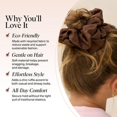Kitsch oversized scrunchie worn on wrist as accessory for convenience